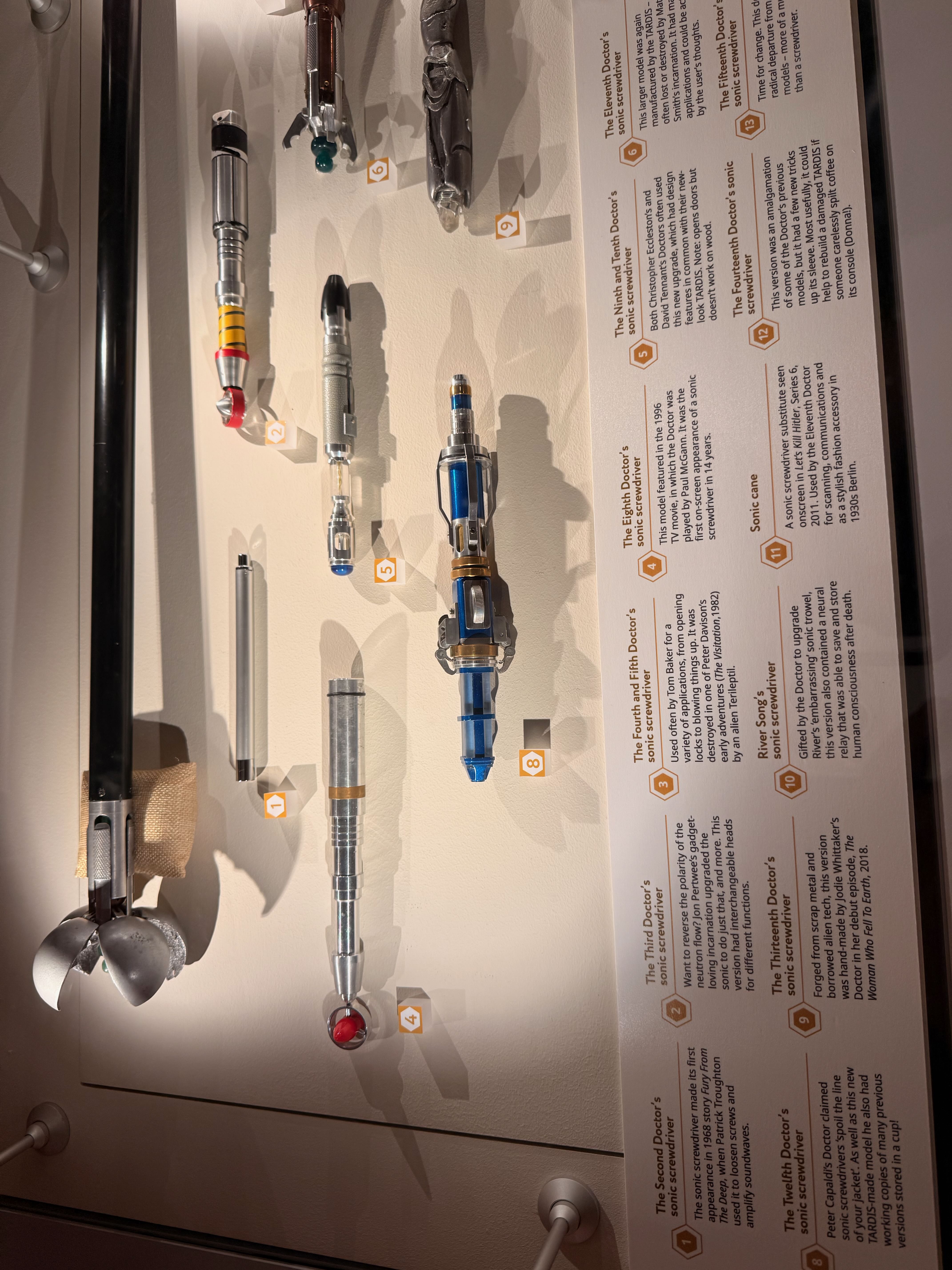 A display of sonic screwdrivers