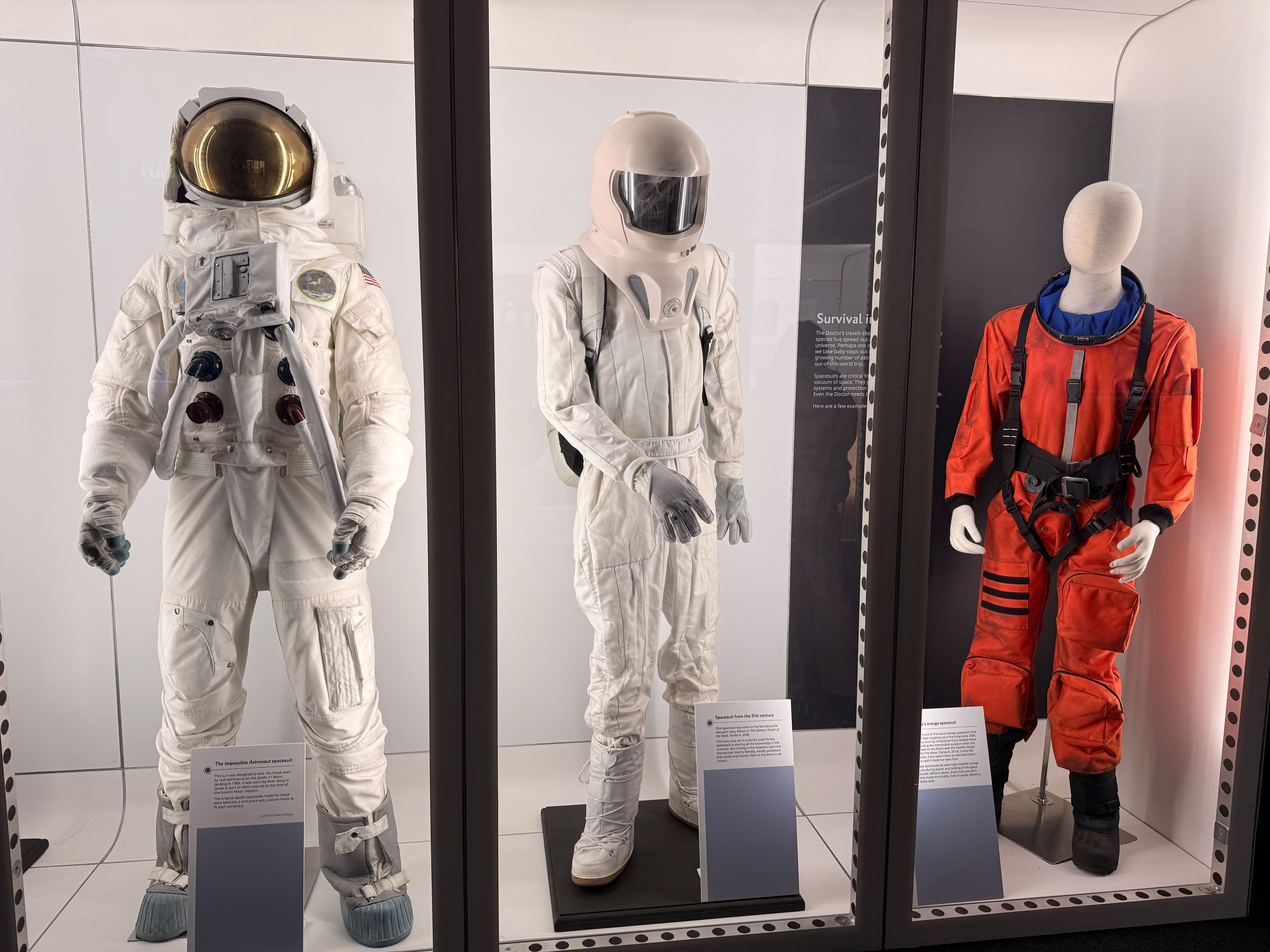 Space suits in the exhibition